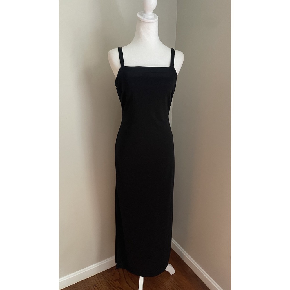 VTG 90's City Triangles Dress 5‎ Black Square Neck Whimsigoth Dark Romantic Y2K